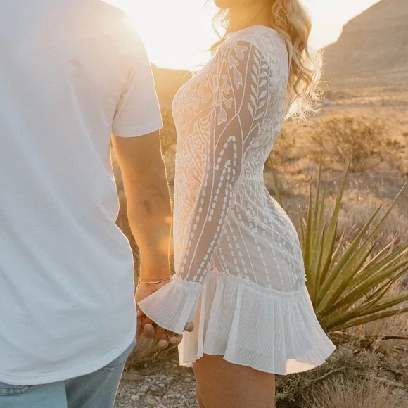 Hello Molly Spend All Your Time Waiting White Dress Small Bridal - Picture 3 of 5